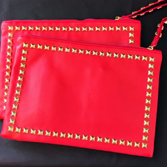 11.5 in x 8 in red clutch bag - Picture 1 of 3